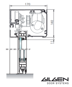 Привод для раздвижной двери Gilgen SLA - чертёж